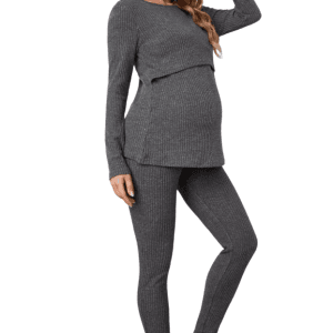Compleu pentru gravide gri din tricot